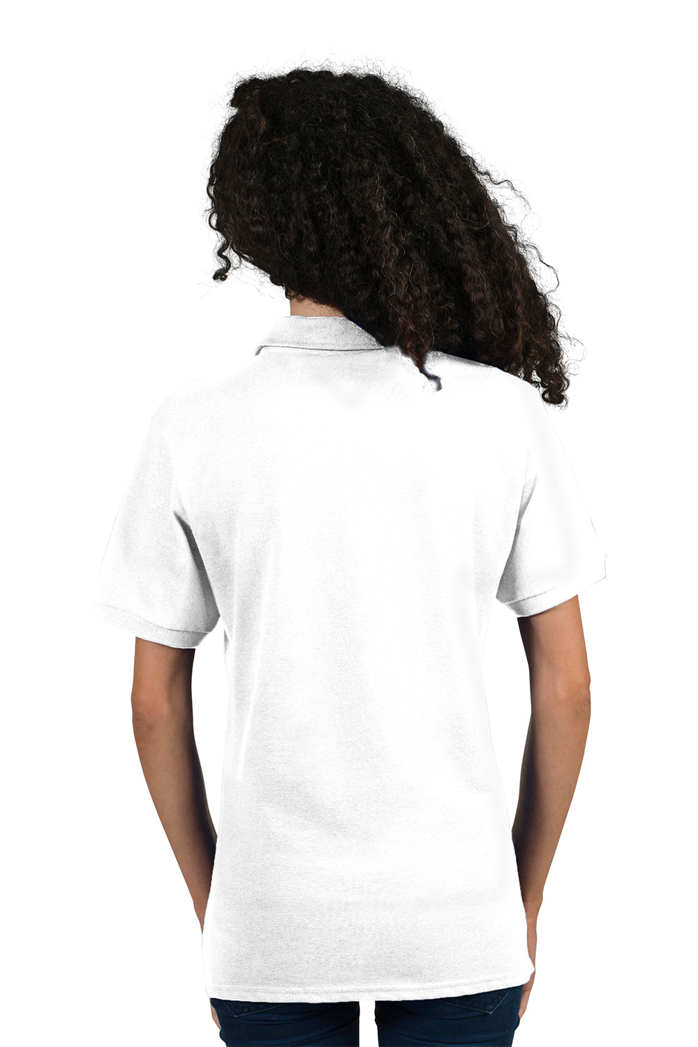 Jerzees 443WR Womens Short Sleeve Polo Shirt White Back