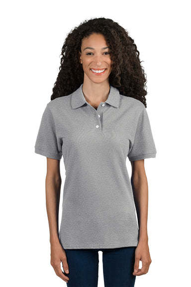 Jerzees 443WR Womens Short Sleeve Polo Shirt Heather Grey Front