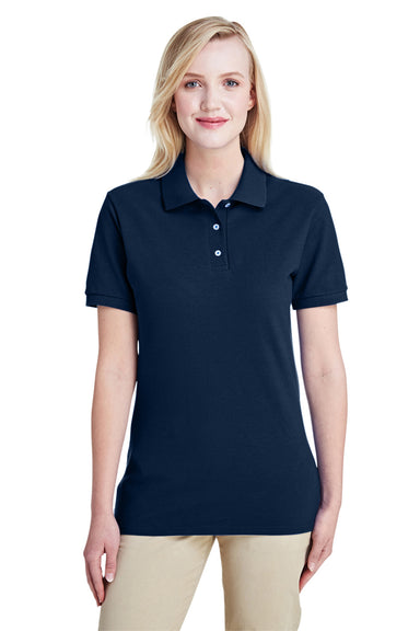 Jerzees 443WR Womens Short Sleeve Polo Shirt Navy Blue Front