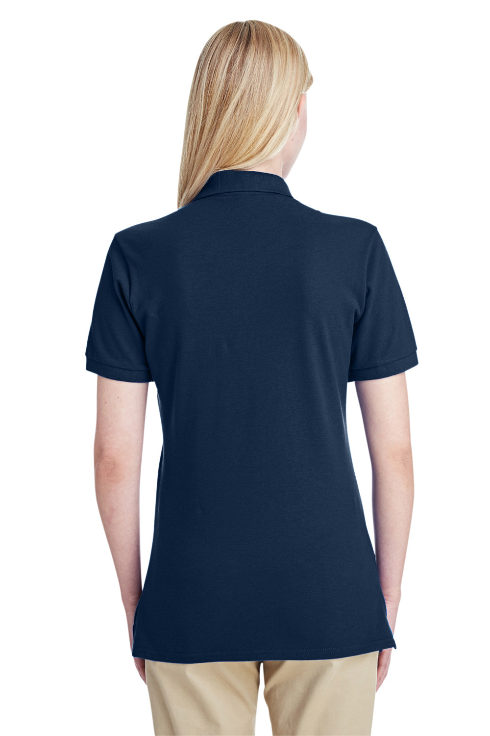 Jerzees 443WR Womens Short Sleeve Polo Shirt Navy Blue Back