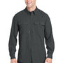 Dri Duck Mens Crossroad UV Protection Long Sleeve Button Down Shirt w/ Double Pockets - Charcoal Grey - NEW