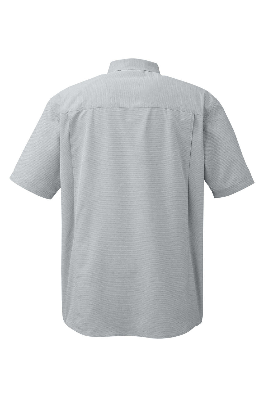 Dri Duck 4445DD Mens Crossroad Short Sleeve Button Down Shirt w/ Double Pockets Grey Flat Back