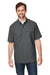 Dri Duck 4445DD Mens Crossroad Short Sleeve Button Down Shirt w/ Double Pockets Charcoal Grey Front