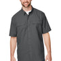 Dri Duck Mens Crossroad UV Protection Short Sleeve Button Down Shirt w/ Double Pockets - Charcoal Grey