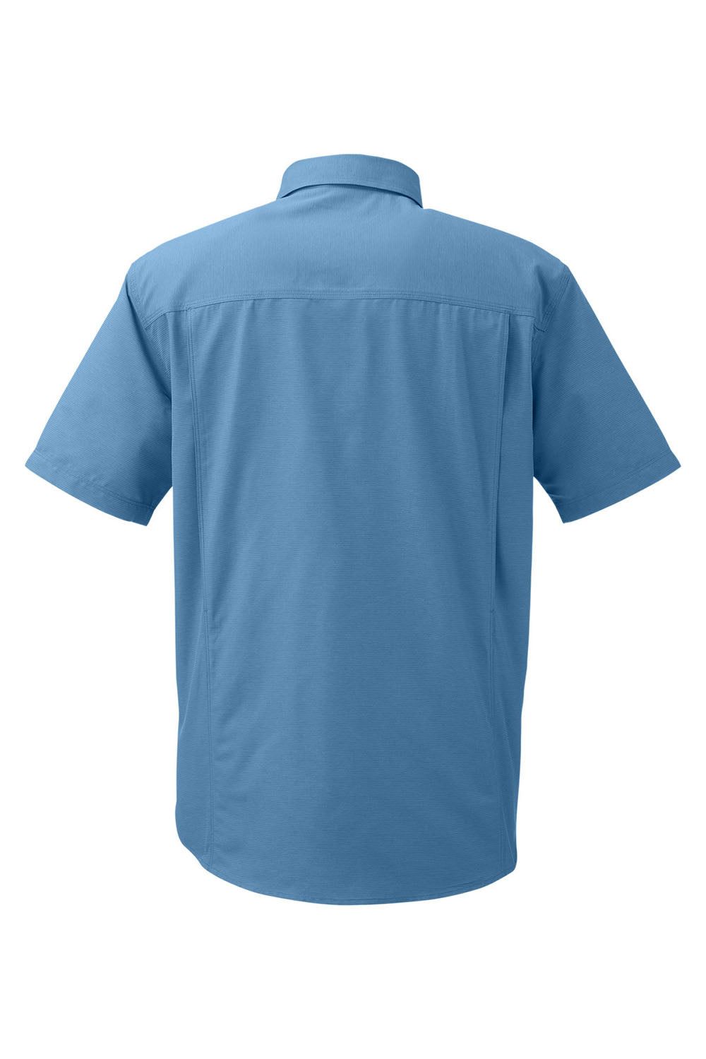 Dri Duck 4445DD Mens Crossroad Short Sleeve Button Down Shirt w/ Double Pockets Slate Blue Flat Back