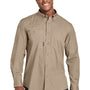 Dri Duck Mens Craftsman Long Sleeve Button Down Shirt w/ Double Pockets - Rope Brown - NEW