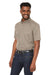 Dri Duck 4451DD Mens Craftsman Ripstop Short Sleeve Button Down Shirt w/ Double Pockets Rope Brown 3Q