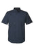 Dri Duck 4451DD Mens Craftsman Ripstop Short Sleeve Button Down Shirt w/ Double Pockets Deep Blue Flat Front
