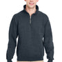 Jerzees Mens Super Sweats NuBlend Pill Resistant Fleece 1/4 Zip Sweatshirt - Heather Black