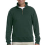 Jerzees Mens Super Sweats NuBlend Pill Resistant Fleece 1/4 Zip Sweatshirt - Forest Green