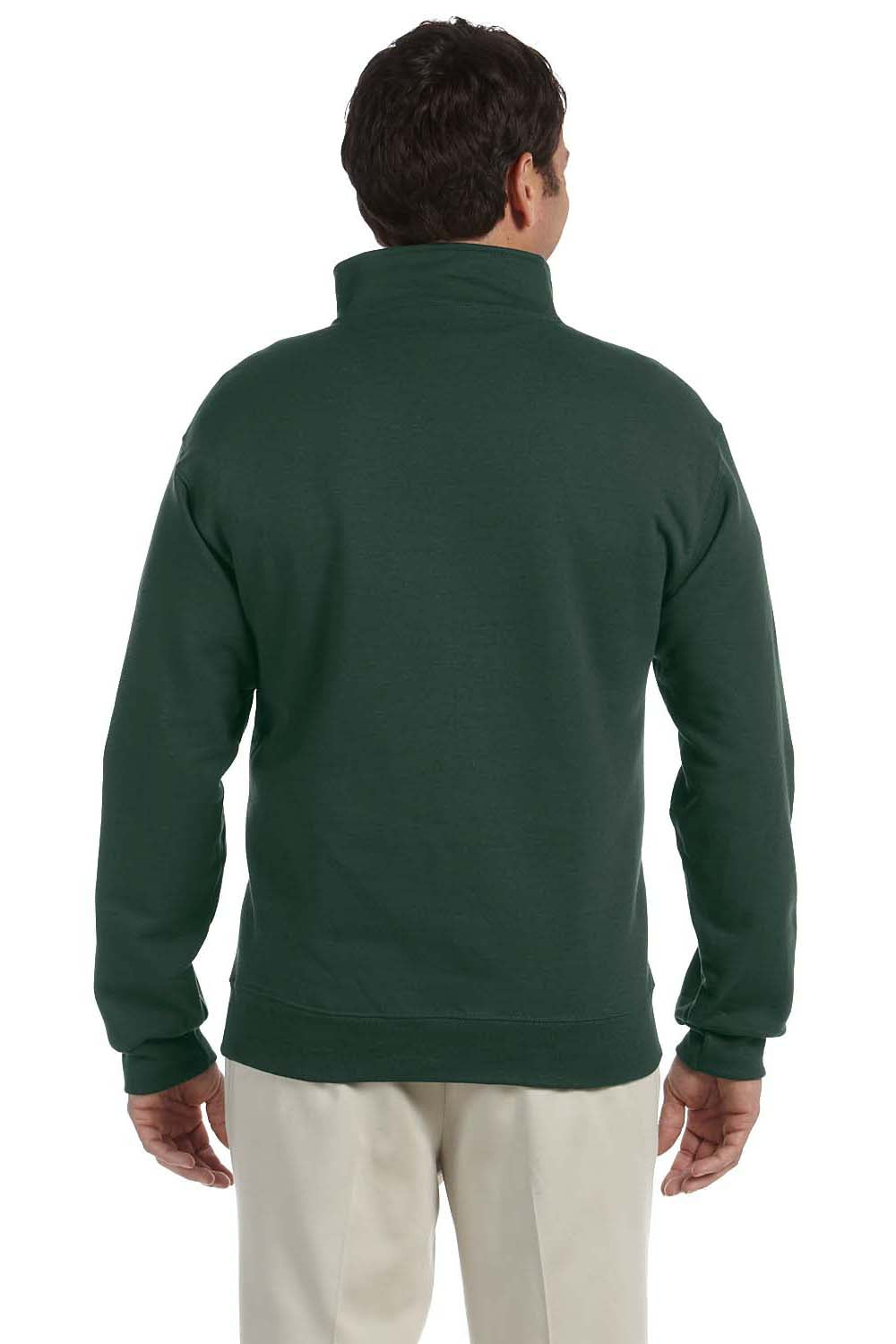 Jerzees 4528 Mens Super Sweats NuBlend Fleece 1/4 Zip Sweatshirt Forest Green Back