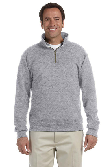 Jerzees 4528 Mens Super Sweats NuBlend Fleece 1/4 Zip Sweatshirt Oxford Grey Front