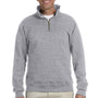Jerzees Mens Super Sweats NuBlend Pill Resistant Fleece 1/4 Zip Sweatshirt - Oxford Grey