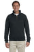 Jerzees 4528 Mens Super Sweats NuBlend Fleece 1/4 Zip Sweatshirt Black Front