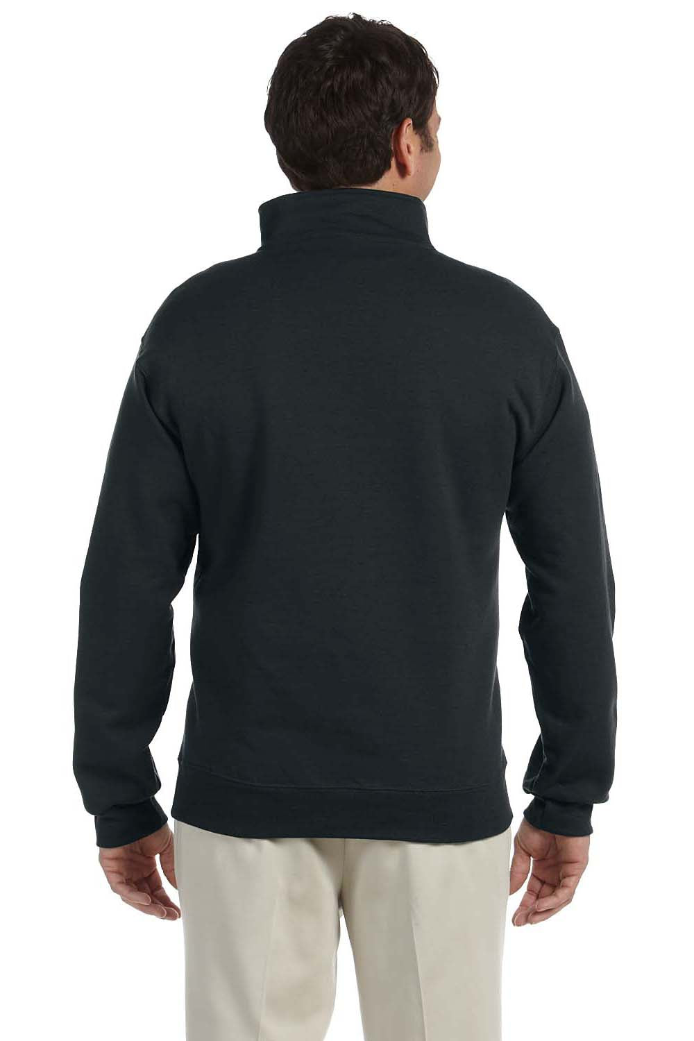 Jerzees 4528 Mens Super Sweats NuBlend Fleece 1/4 Zip Sweatshirt Black Back