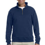Jerzees Mens Super Sweats NuBlend Pill Resistant Fleece 1/4 Zip Sweatshirt - Navy Blue