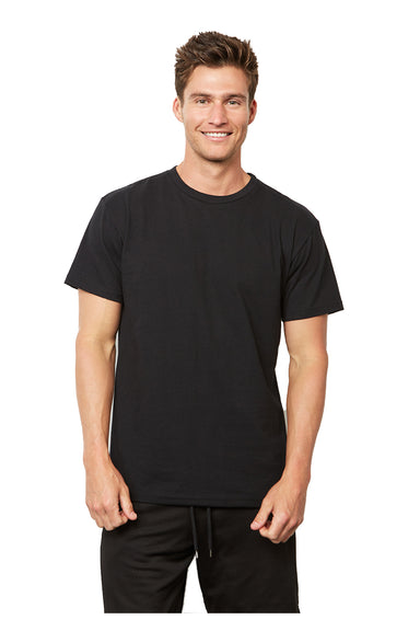 Next Level 4600 Mens Eco Short Sleeve Crewneck T-Shirt Black Front
