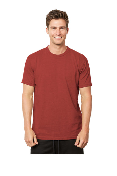 Next Level 4600 Mens Eco Short Sleeve Crewneck T-Shirt Heather Teja Red Front