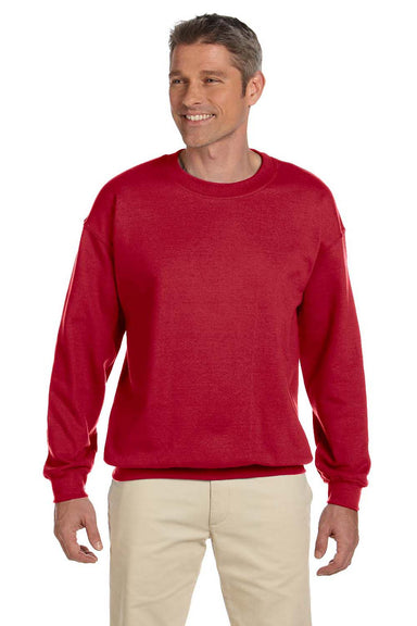 Jerzees 4662 Mens Super Sweats NuBlend Fleece Crewneck Sweatshirt Red Front
