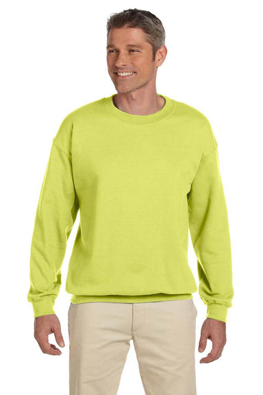 Jerzees 4662 Mens Super Sweats NuBlend Fleece Crewneck Sweatshirt Safety Green Front