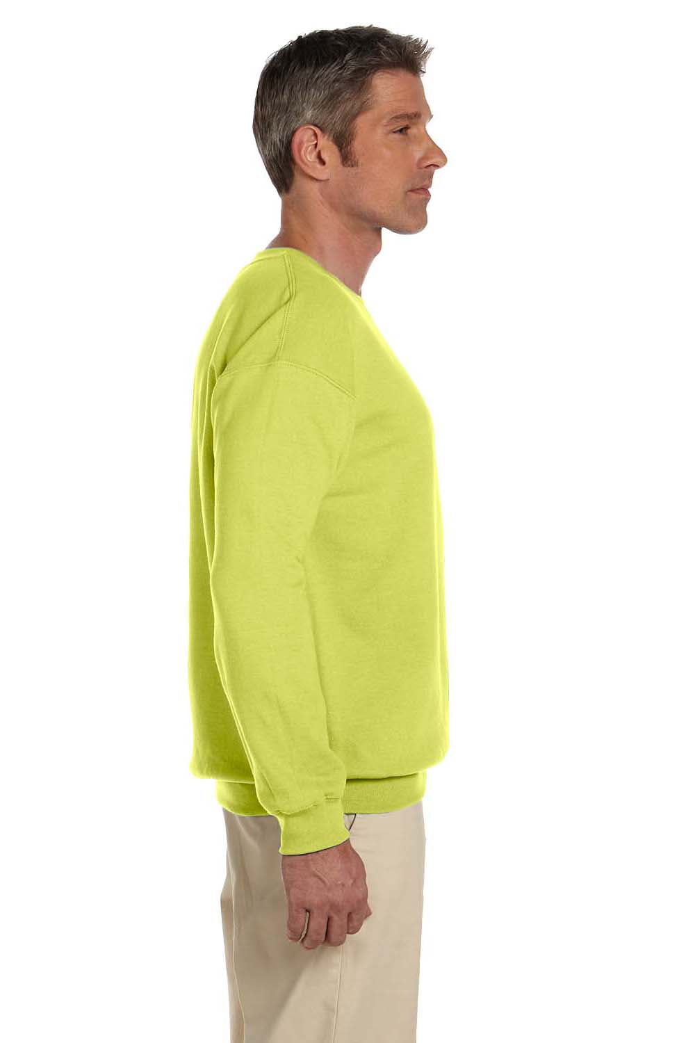 Jerzees 4662 Mens Super Sweats NuBlend Fleece Crewneck Sweatshirt Safety Green Side