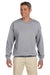 Jerzees 4662 Mens Super Sweats NuBlend Fleece Crewneck Sweatshirt Oxford Grey Front