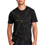 Port & Company Mens Tie-Dye Short Sleeve Crewneck T-Shirt - Black Galaxy Spiral