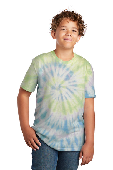 Port & Company PC147Y Youth Tie-Dye Short Sleeve Crewneck T-Shirt Watercolor Spiral Front