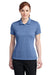 Nike 474455 Womens Dri-Fit Moisture Wicking Short Sleeve Polo Shirt Heather Royal Blue Front
