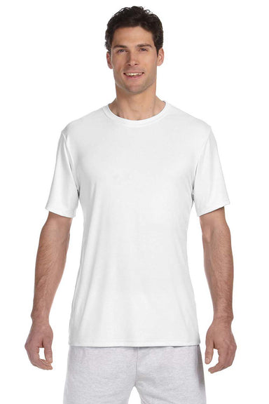 Hanes 4820 Mens Cool DRI FreshIQ Moisture Wicking Short Sleeve Crewneck T-Shirt White Front