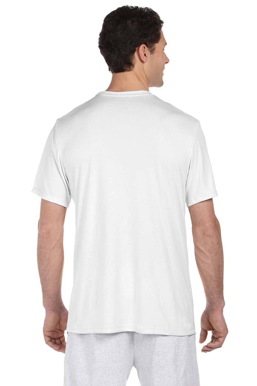 Hanes 4820 Mens Cool DRI FreshIQ Moisture Wicking Short Sleeve Crewneck T-Shirt White Back