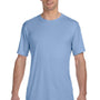 Hanes Mens Cool DRI FreshIQ Moisture Wicking Short Sleeve Crewneck T-Shirt - Light Blue