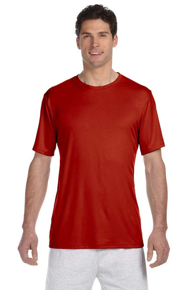 Hanes 4820 Mens Cool DRI FreshIQ Moisture Wicking Short Sleeve Crewneck T-Shirt Red Front