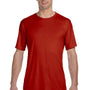 Hanes Mens Cool DRI FreshIQ Moisture Wicking Short Sleeve Crewneck T-Shirt - Deep Red