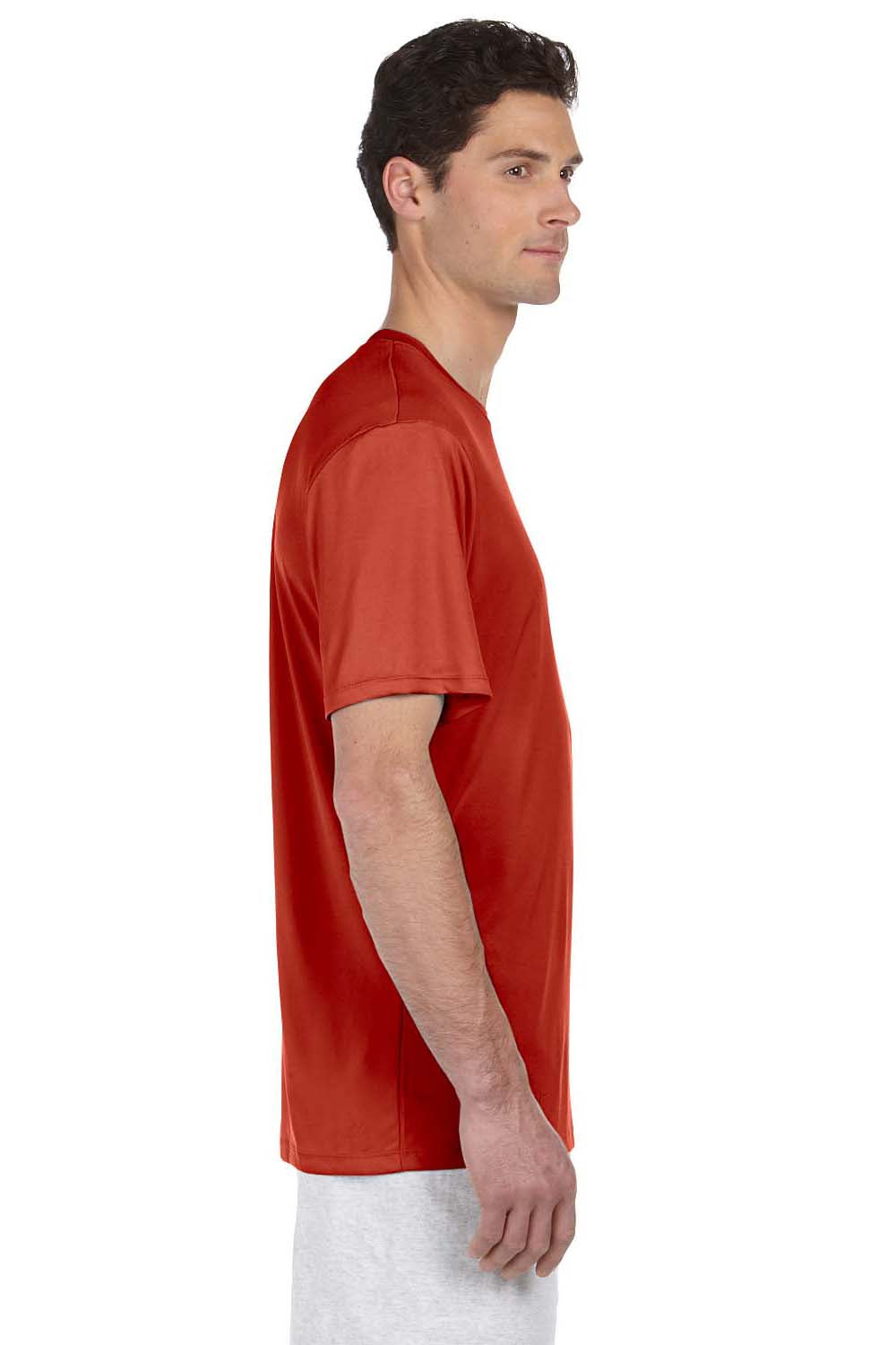 Hanes 4820 Mens Cool DRI FreshIQ Moisture Wicking Short Sleeve Crewneck T-Shirt Red Side