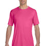 Hanes Mens Cool DRI FreshIQ Moisture Wicking Short Sleeve Crewneck T-Shirt - Wow Pink