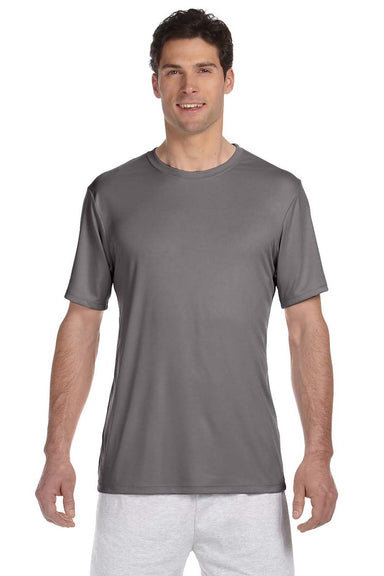 Hanes 4820 Mens Cool DRI FreshIQ Moisture Wicking Short Sleeve Crewneck T-Shirt Graphite Grey Front
