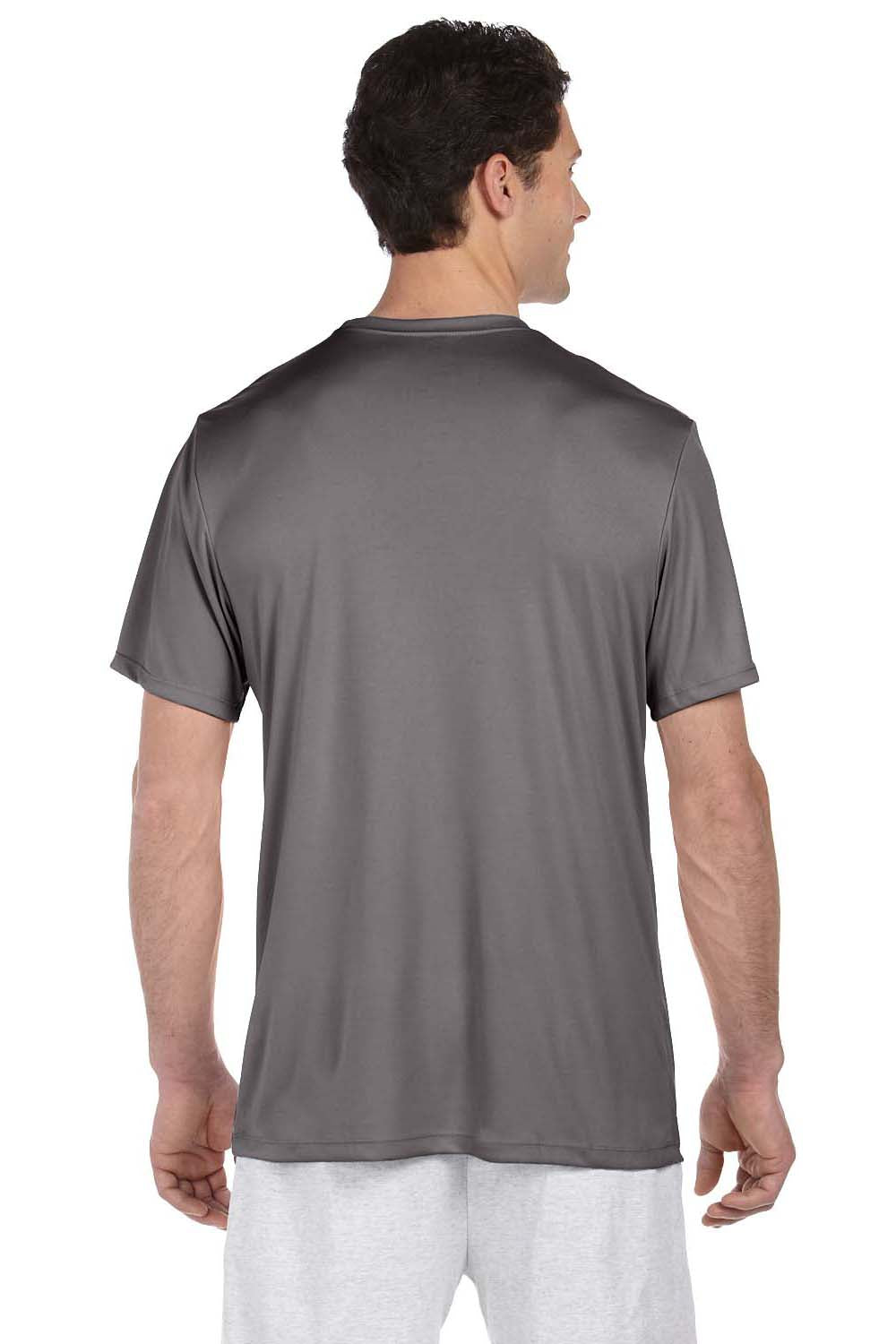Hanes 4820 Mens Cool DRI FreshIQ Moisture Wicking Short Sleeve Crewneck T-Shirt Graphite Grey Back