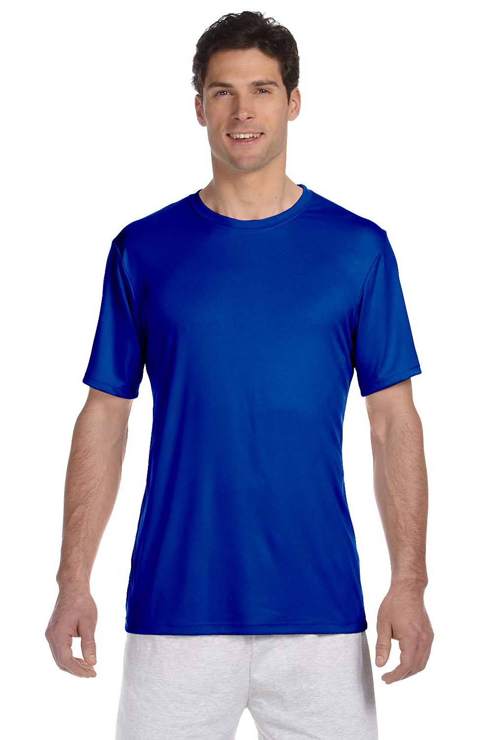 Hanes 4820 Mens Cool DRI FreshIQ Moisture Wicking Short Sleeve Crewneck T-Shirt Royal Blue Front