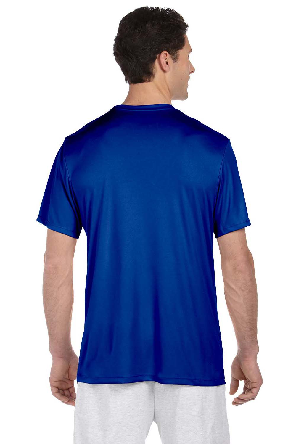 Hanes 4820 Mens Cool DRI FreshIQ Moisture Wicking Short Sleeve Crewneck T-Shirt Royal Blue Back