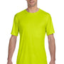 Hanes Mens Cool DRI FreshIQ Moisture Wicking Short Sleeve Crewneck T-Shirt - Safety Green