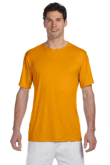 Hanes 4820 Mens Cool DRI FreshIQ Moisture Wicking Short Sleeve Crewneck T-Shirt Safety Orange Front