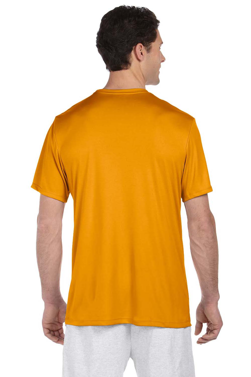 Hanes 4820 Mens Cool DRI FreshIQ Moisture Wicking Short Sleeve Crewneck T-Shirt Safety Orange Back