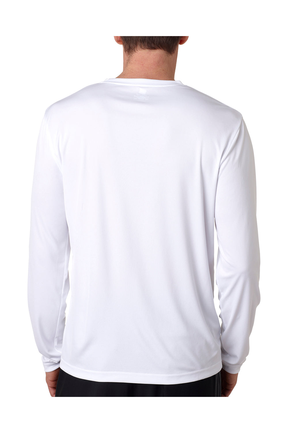 Hanes 482L Mens Cool DRI FreshIQ Moisture Wicking Long Sleeve Crewneck T-Shirt White Back