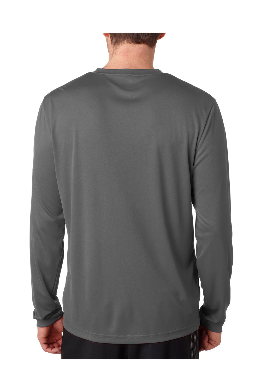 Hanes 482L Mens Cool DRI FreshIQ Moisture Wicking Long Sleeve Crewneck T-Shirt Graphite Grey Back