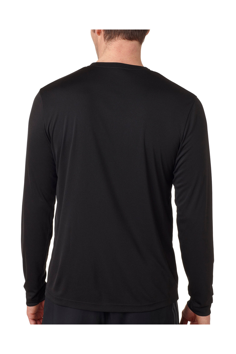 Hanes 482L Mens Cool DRI FreshIQ Moisture Wicking Long Sleeve Crewneck T-Shirt Black Back