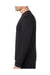 Hanes 482L Mens Cool DRI FreshIQ Moisture Wicking Long Sleeve Crewneck T-Shirt Black Side