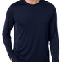 Hanes Mens Cool DRI FreshIQ Moisture Wicking Long Sleeve Crewneck T-Shirt - Navy Blue