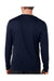 Hanes 482L Mens Cool DRI FreshIQ Moisture Wicking Long Sleeve Crewneck T-Shirt Navy Blue Back