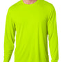 Hanes Mens Cool DRI FreshIQ Moisture Wicking Long Sleeve Crewneck T-Shirt - Safety Green